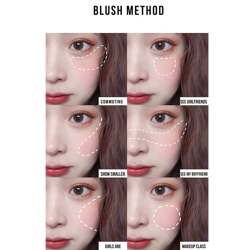Fijne eenkleurige blush voor dames