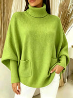 Damen-Rollkragenpullover, einfarbig