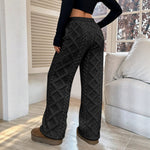 Warme, dikke casual jacquardbroek met fleecevoering