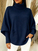 Damen-Rollkragenpullover, einfarbig