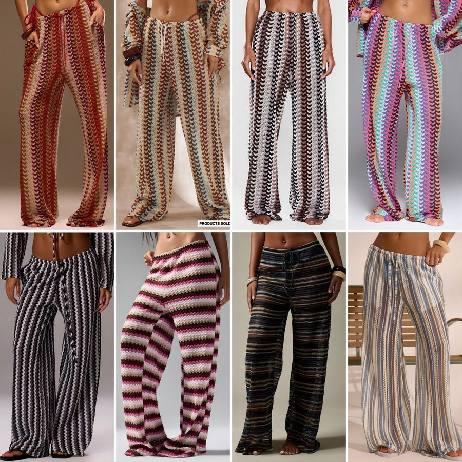 Pantaloni da spiaggia intrecciati colorati