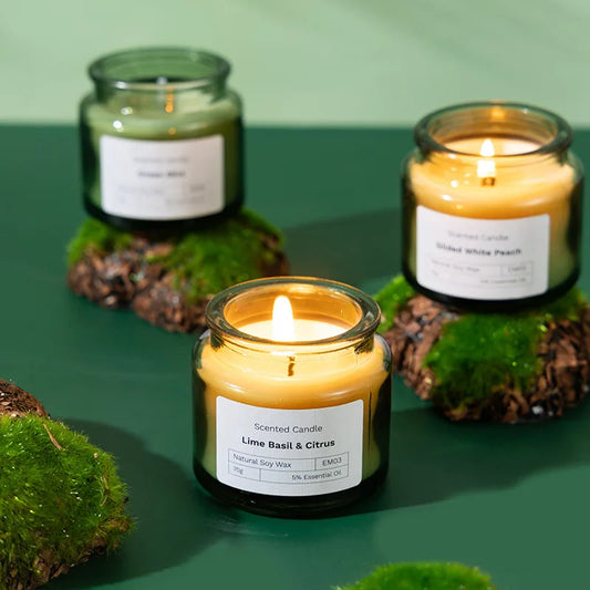 Soy wax scented candle - hand-poured glass jar home fragrance