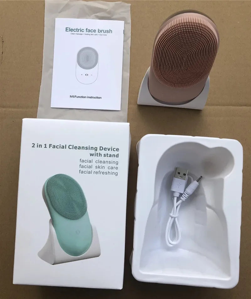 2-in-1 Manual Silicone Facial Cleansing Brush