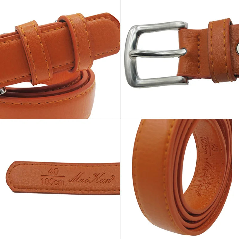 Skinny Faux Leather Belt