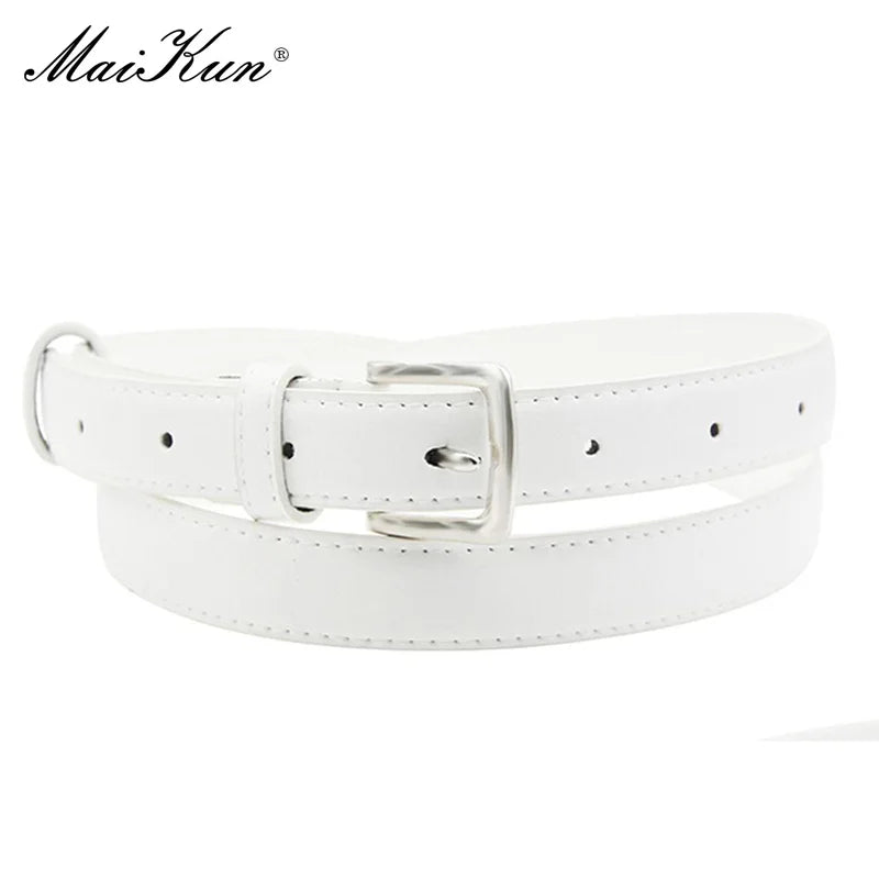 Skinny Faux Leather Belt