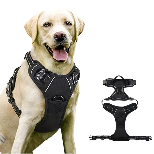 Reflective no-choke padded dog harness