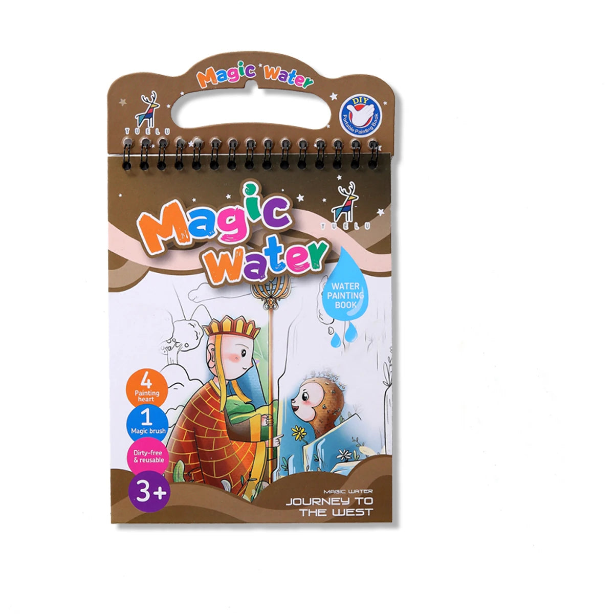 Reusable Water Reveal Coloring Book for Kids – Mess-Free Magic Water Painting Book