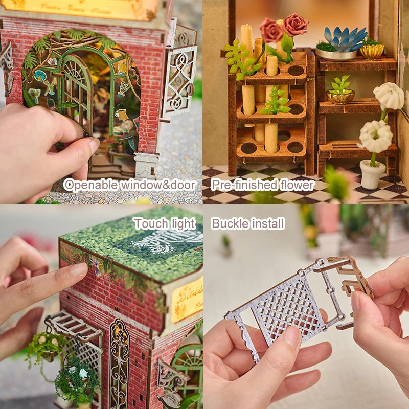 DIY Miniature Dollhouse Kit – 3D Wooden Puzzle Book Nook, US Warehouse
