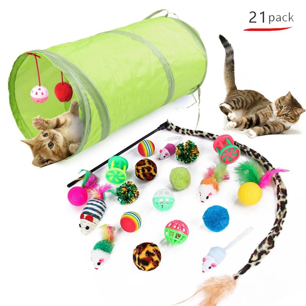 Interactive Cat Toy Set — Ball, Ropes & Tunnel
