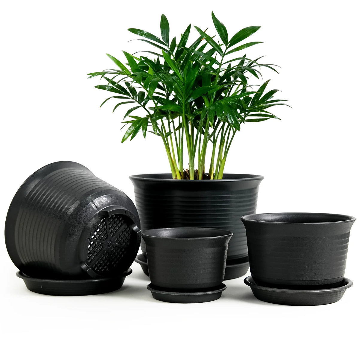Round Resin Flower Pot with Drainage