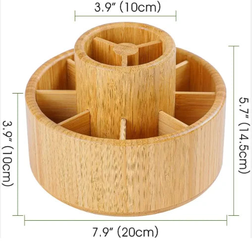 Bamboo 360 Rotating Makeup Organizer