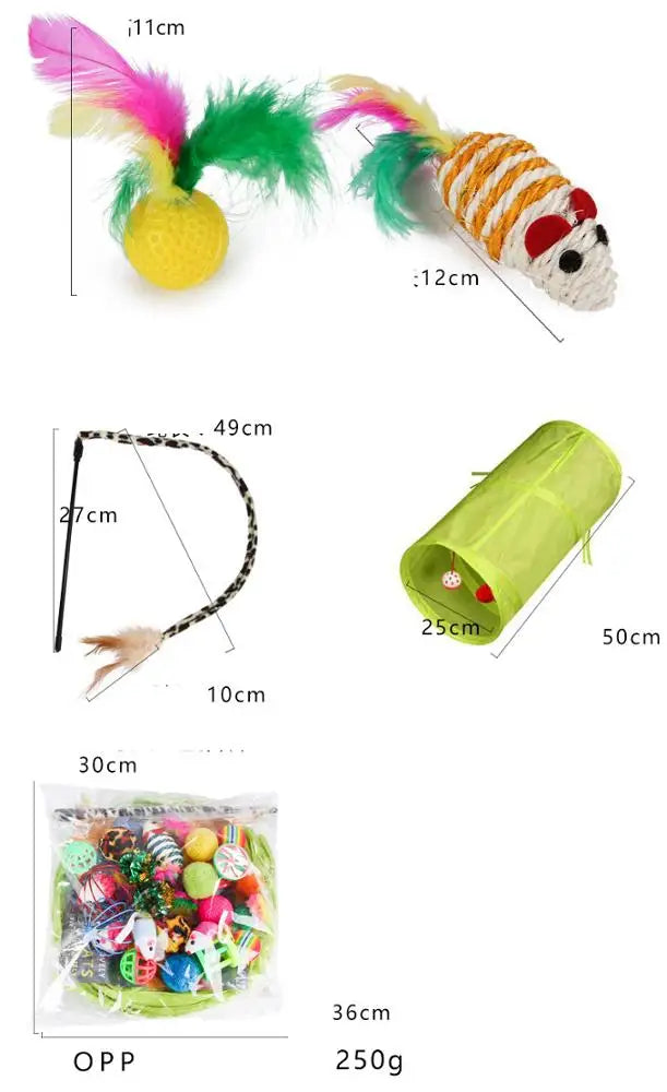 Interactive Cat Toy Set — Ball, Ropes & Tunnel