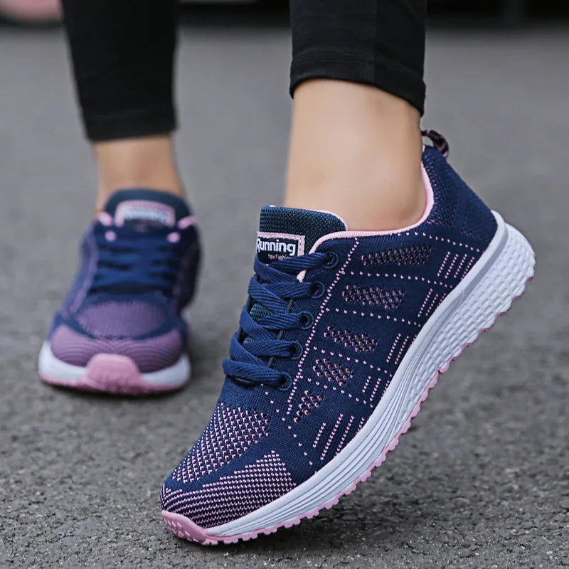 Damen-Walkingschuhe aus weißem Mesh