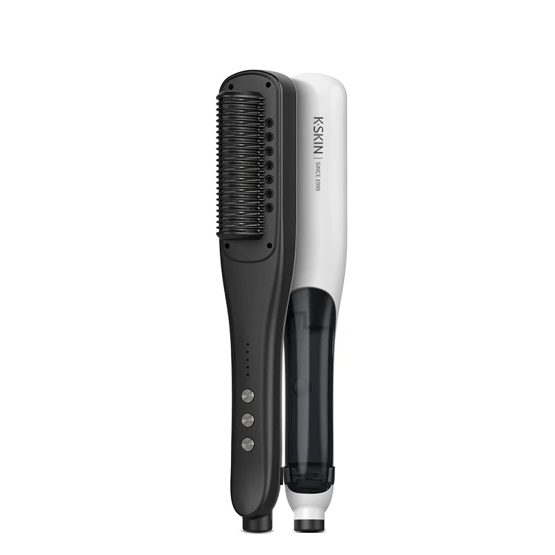 Heated hair straightening comb with ionic technology for frizz-free styling