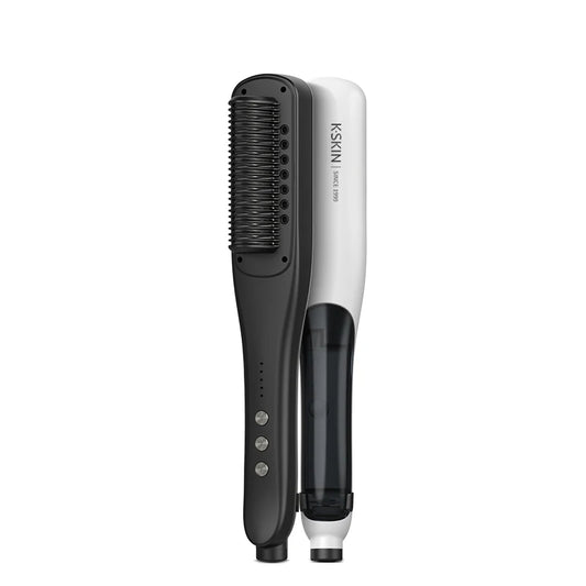 Heated hair straightening comb with ionic technology for frizz-free styling