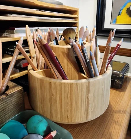 Bamboo 360 Rotating Makeup Organizer