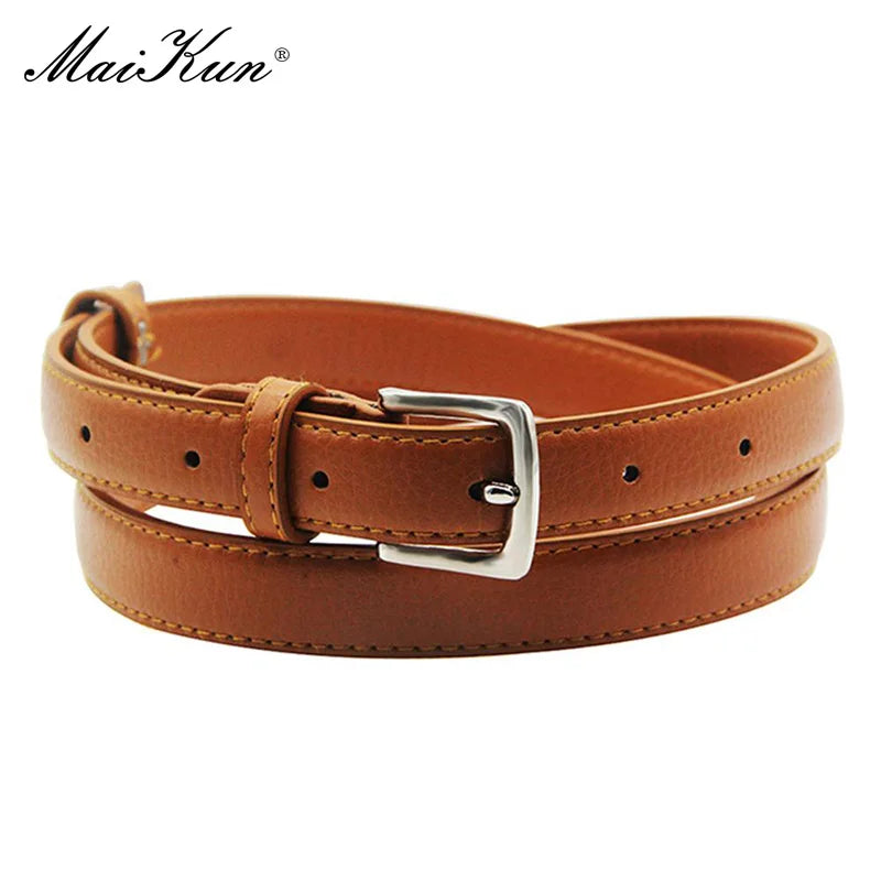 Skinny Faux Leather Belt