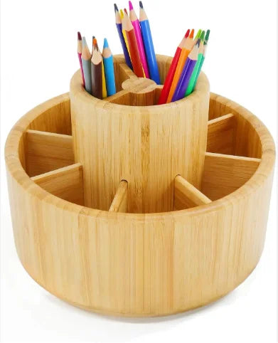 Bamboo 360 Rotating Makeup Organizer