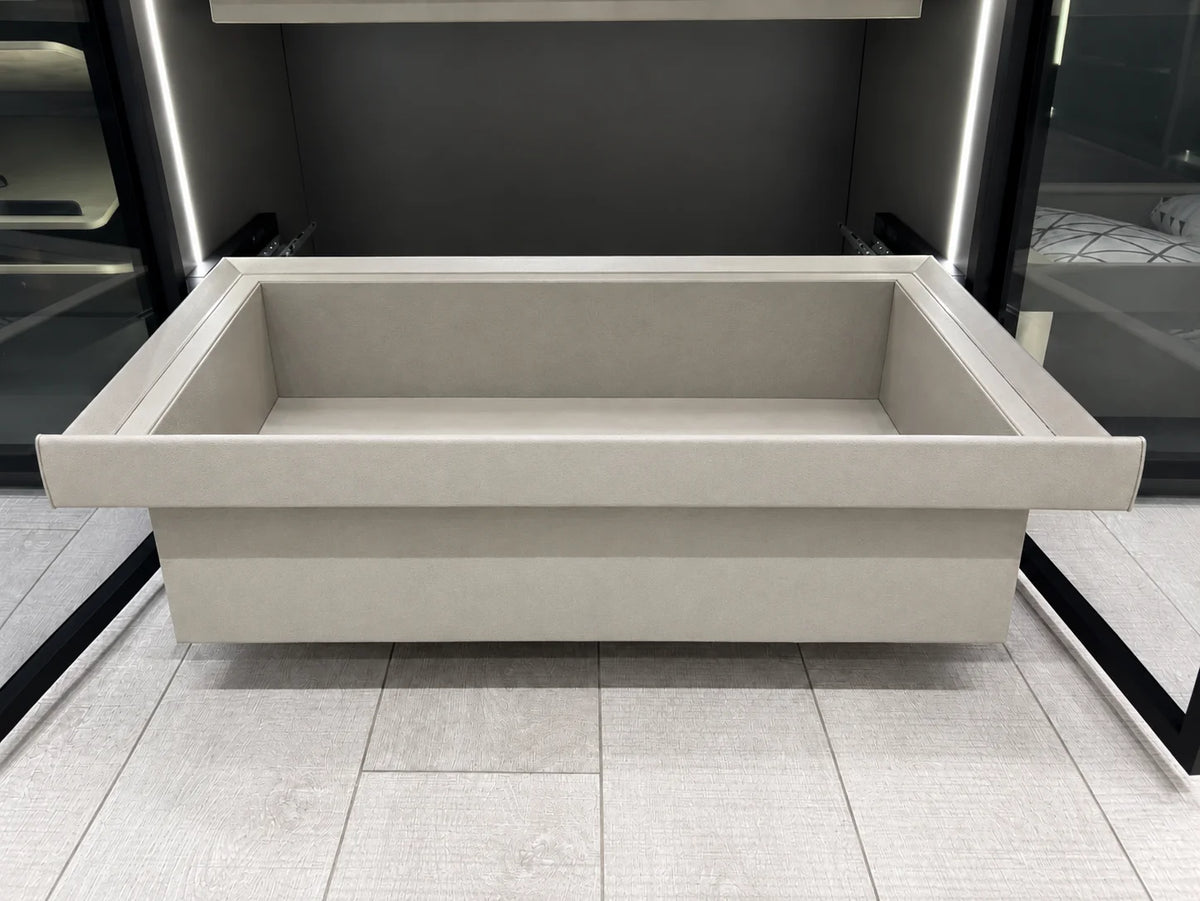 Upholstered Double Hamper with Fabric Drawers