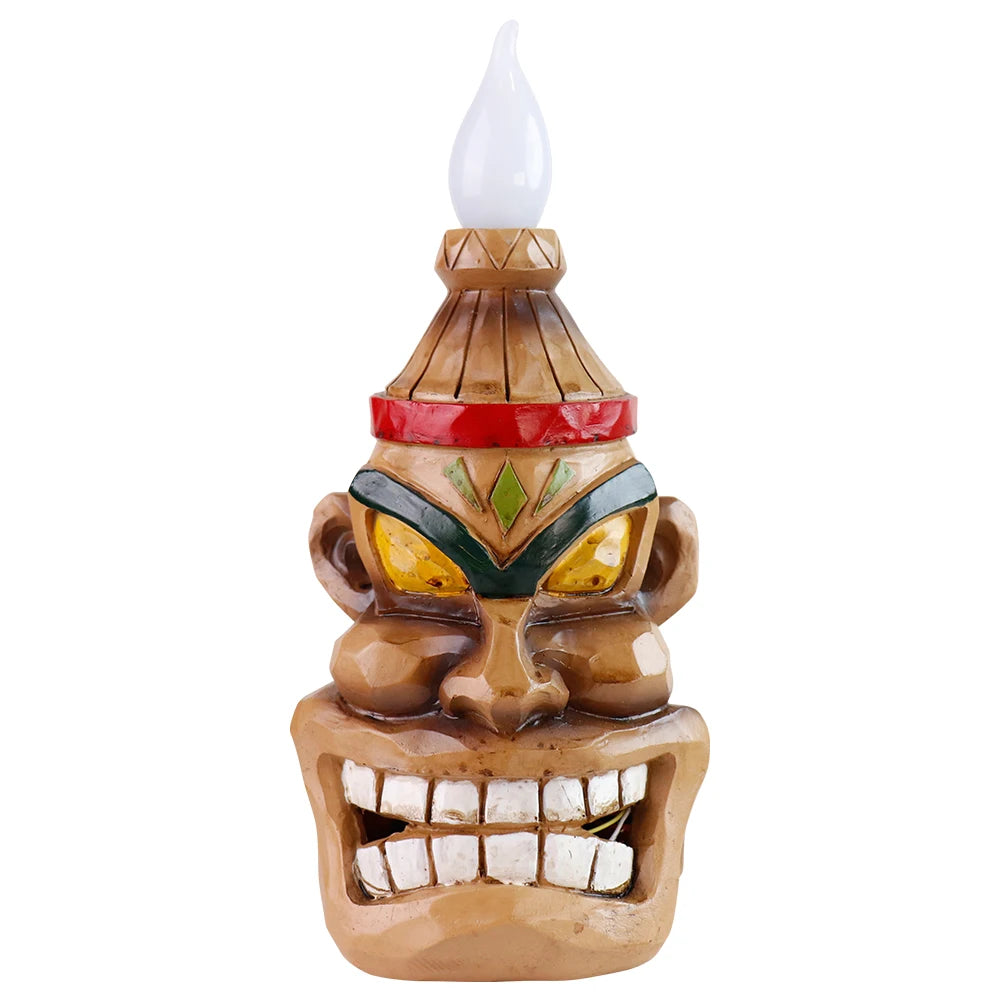 Solar Tiki Head Garden Light
