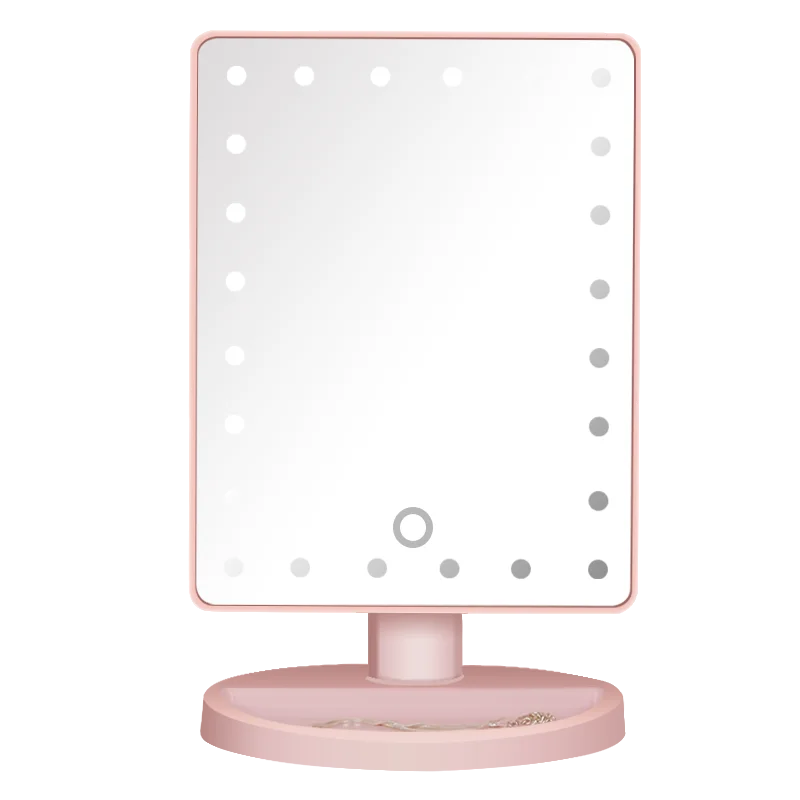 Rechargeable LED Makeup Mirror — Foldable, Adjustable Brightness