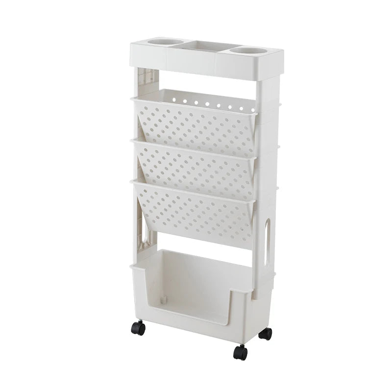 Slim Rolling Bookshelf Cart