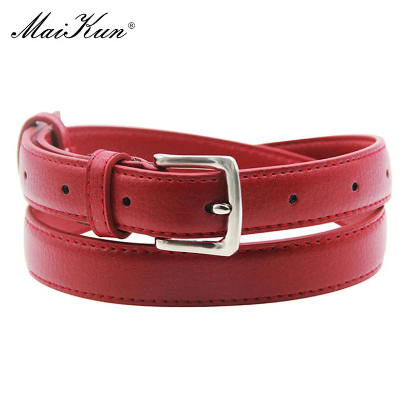 Skinny Faux Leather Belt