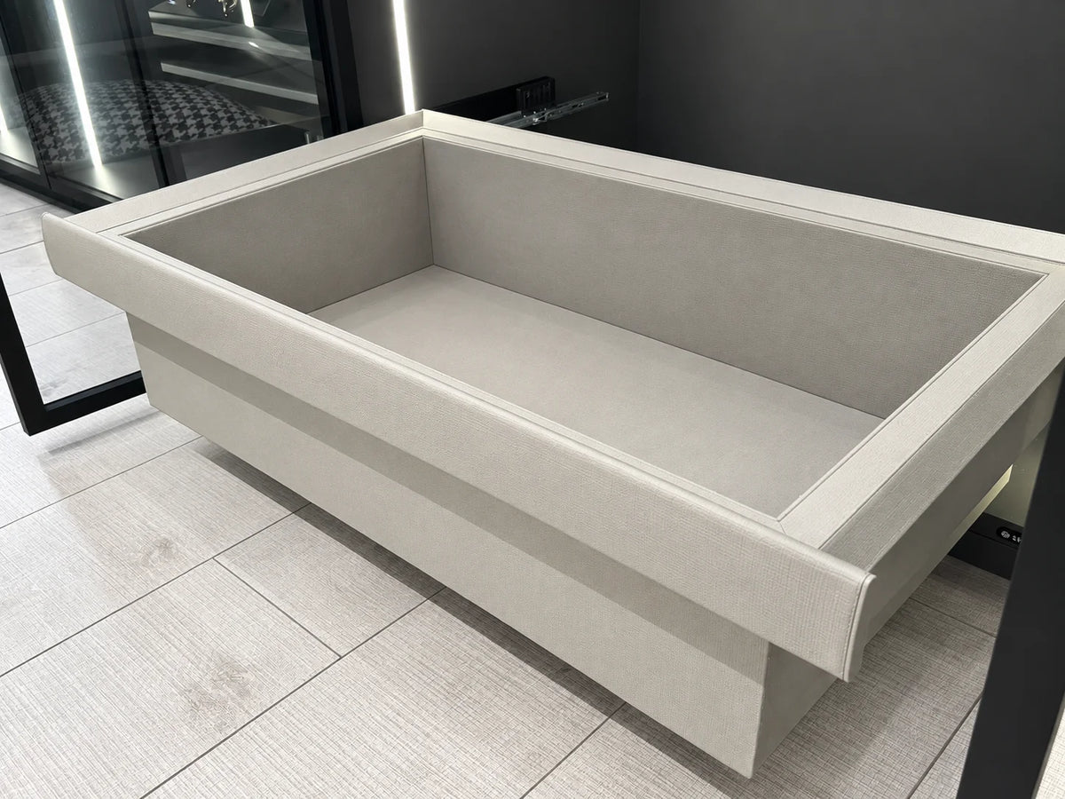 Upholstered Double Hamper with Fabric Drawers
