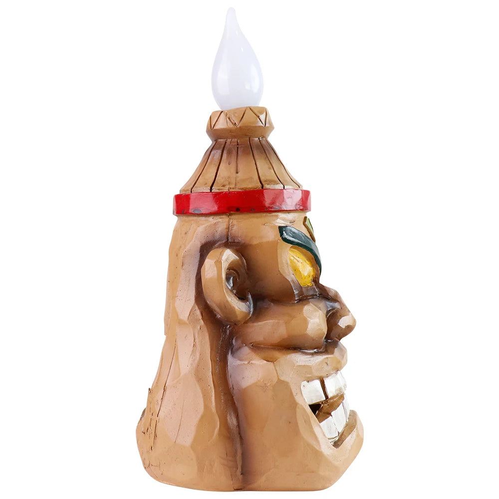 Solar Tiki Head Garden Light