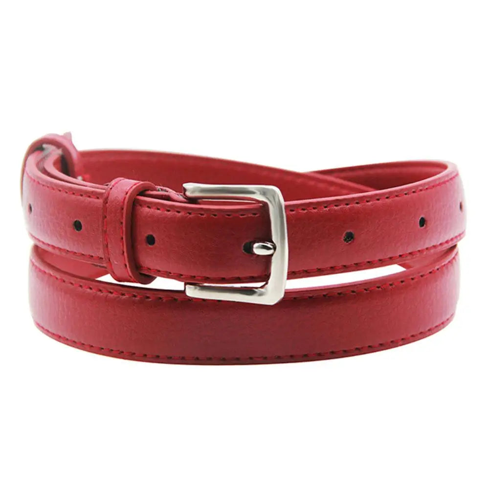 Skinny Faux Leather Belt