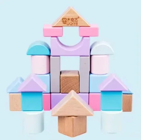 Bamboo Building Blocks for Toddlers – Natural Montessori Stacking Toy