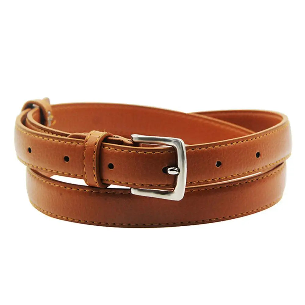 Skinny Faux Leather Belt