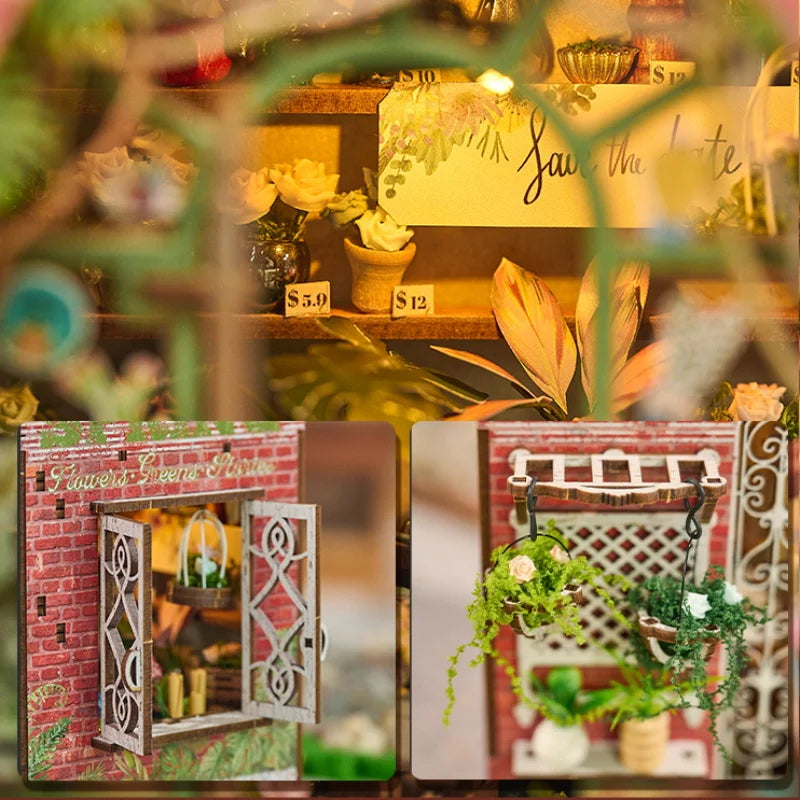 DIY Miniature Dollhouse Kit – 3D Wooden Puzzle Book Nook, US Warehouse