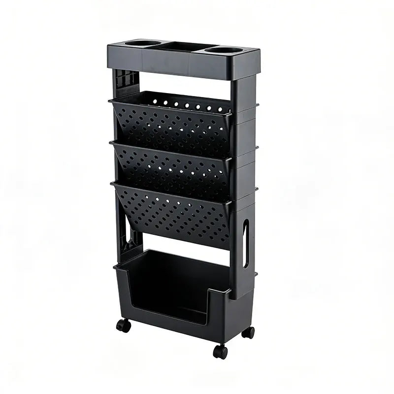 Slim Rolling Bookshelf Cart
