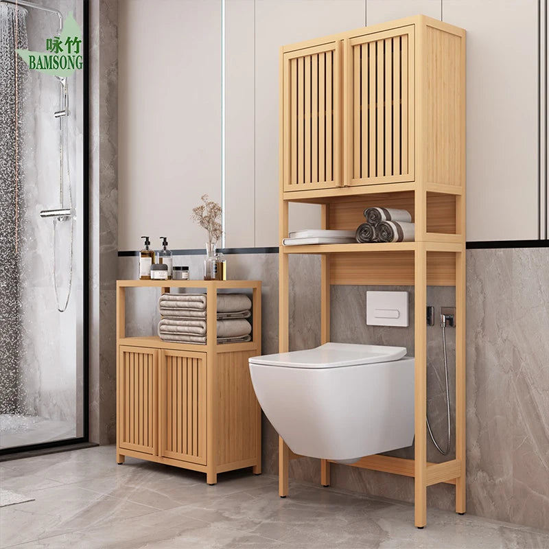 Bamboo Over-Toilet Storage Cabinet