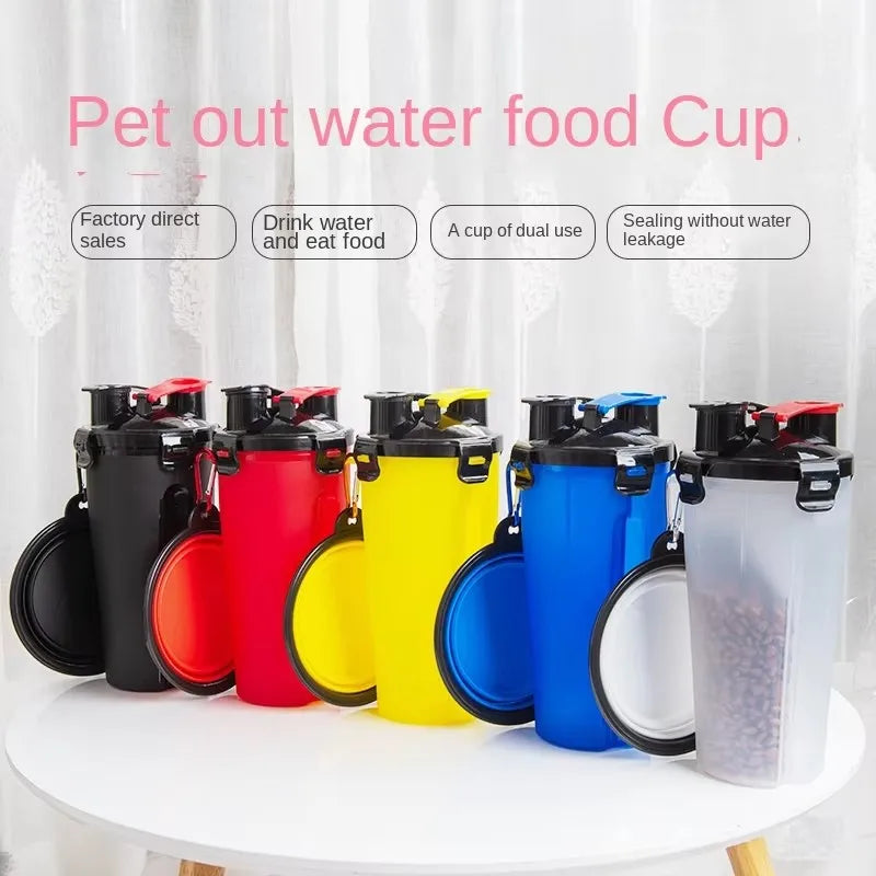 2-in-1 Silikon-Anti-Schling-Napf & Wasserflasche