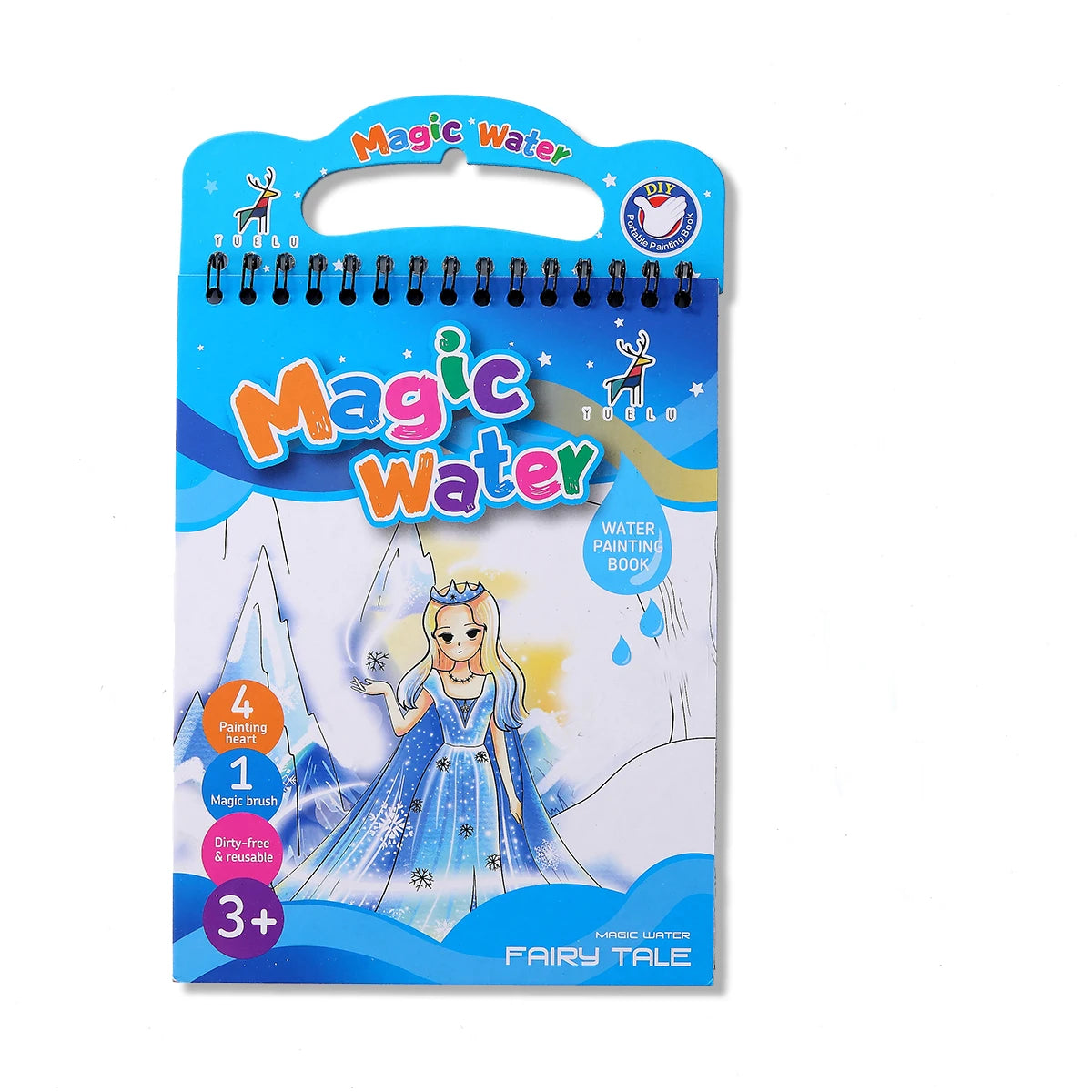 Reusable Water Reveal Coloring Book for Kids – Mess-Free Magic Water Painting Book
