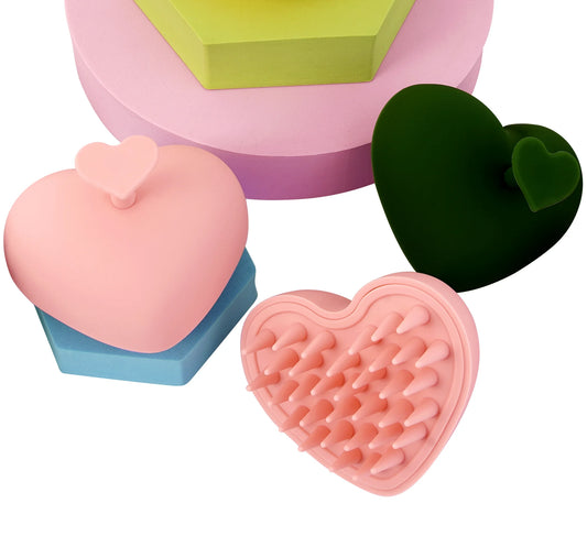 3D silicone scalp massage shampoo brush with soft bristles for deep cleansing and relaxing scalp massage