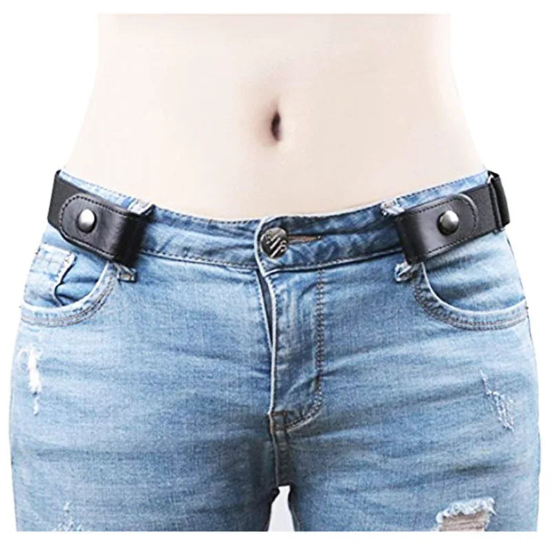Buckle-Free Belt — Snap Closure, Adjustable, No Holes