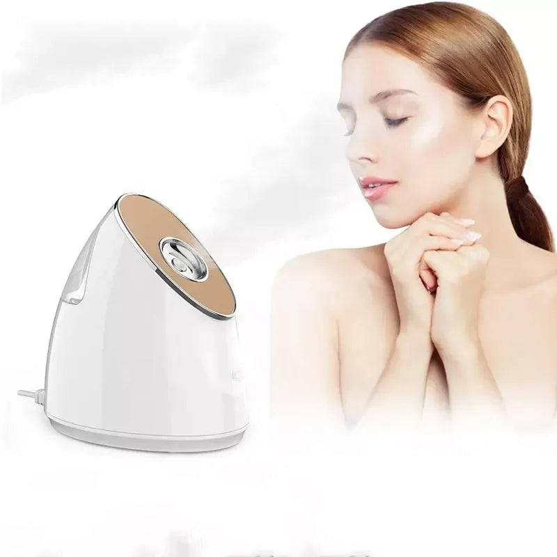 Nano ionic facial steamer producing warm mist for deep-cleanse pore hydration facial treatment