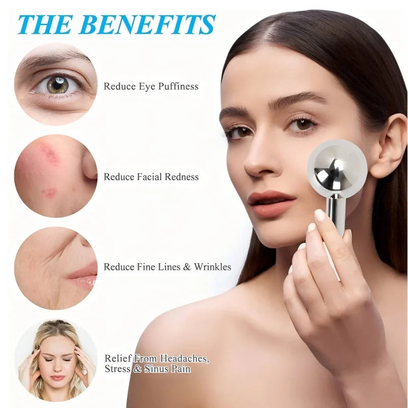 360° Rotating Stainless Steel Facial Ice Globes — Cooling Cryo Massage
