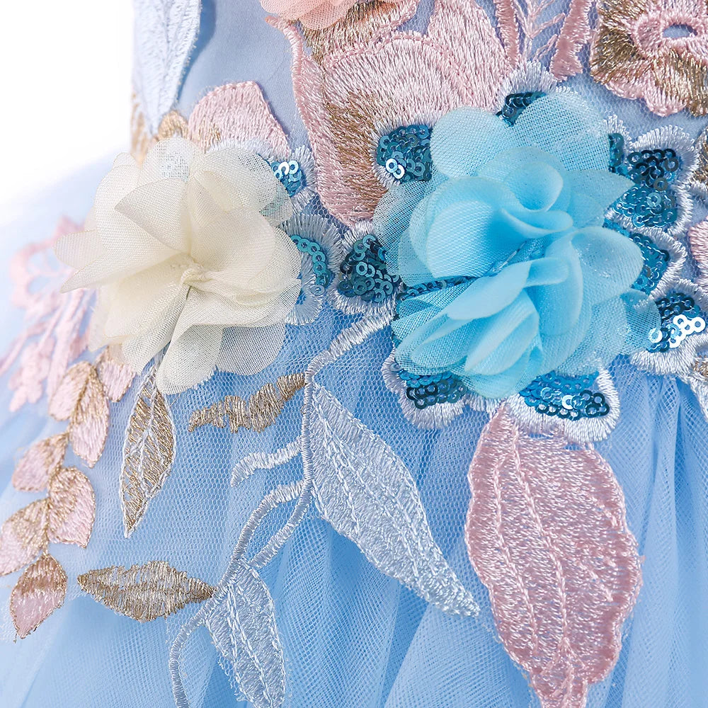 Girls' Elegant Flower Girl Dress – Applique, Party