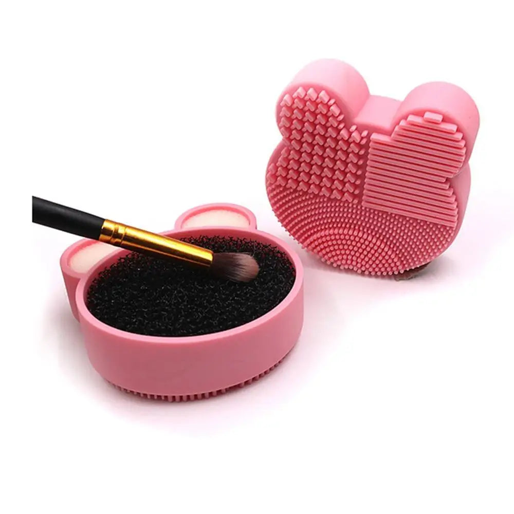 Silicone Makeup Brush Cleaning Pad with Sponge