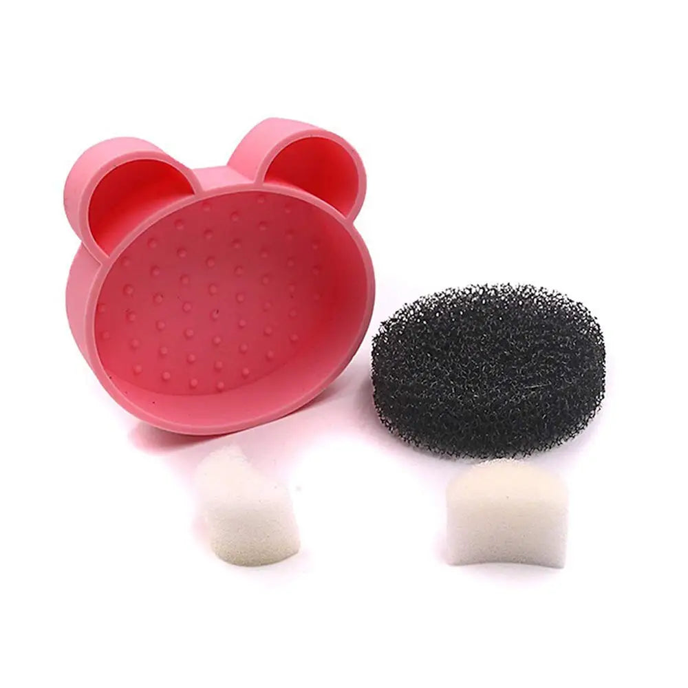 Silicone Makeup Brush Cleaning Pad with Sponge
