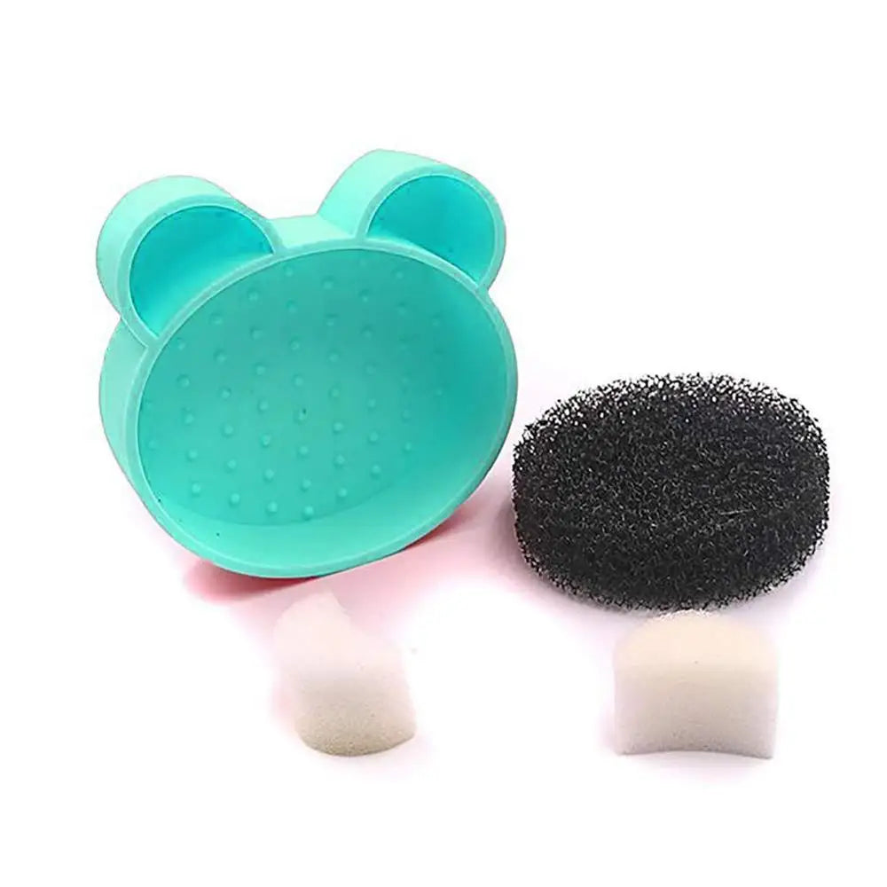 Silicone Makeup Brush Cleaning Pad with Sponge