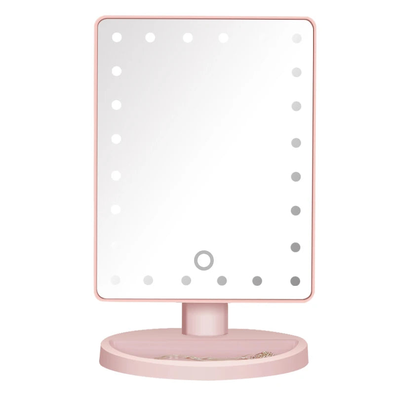 Rechargeable LED Makeup Mirror — Foldable, Adjustable Brightness