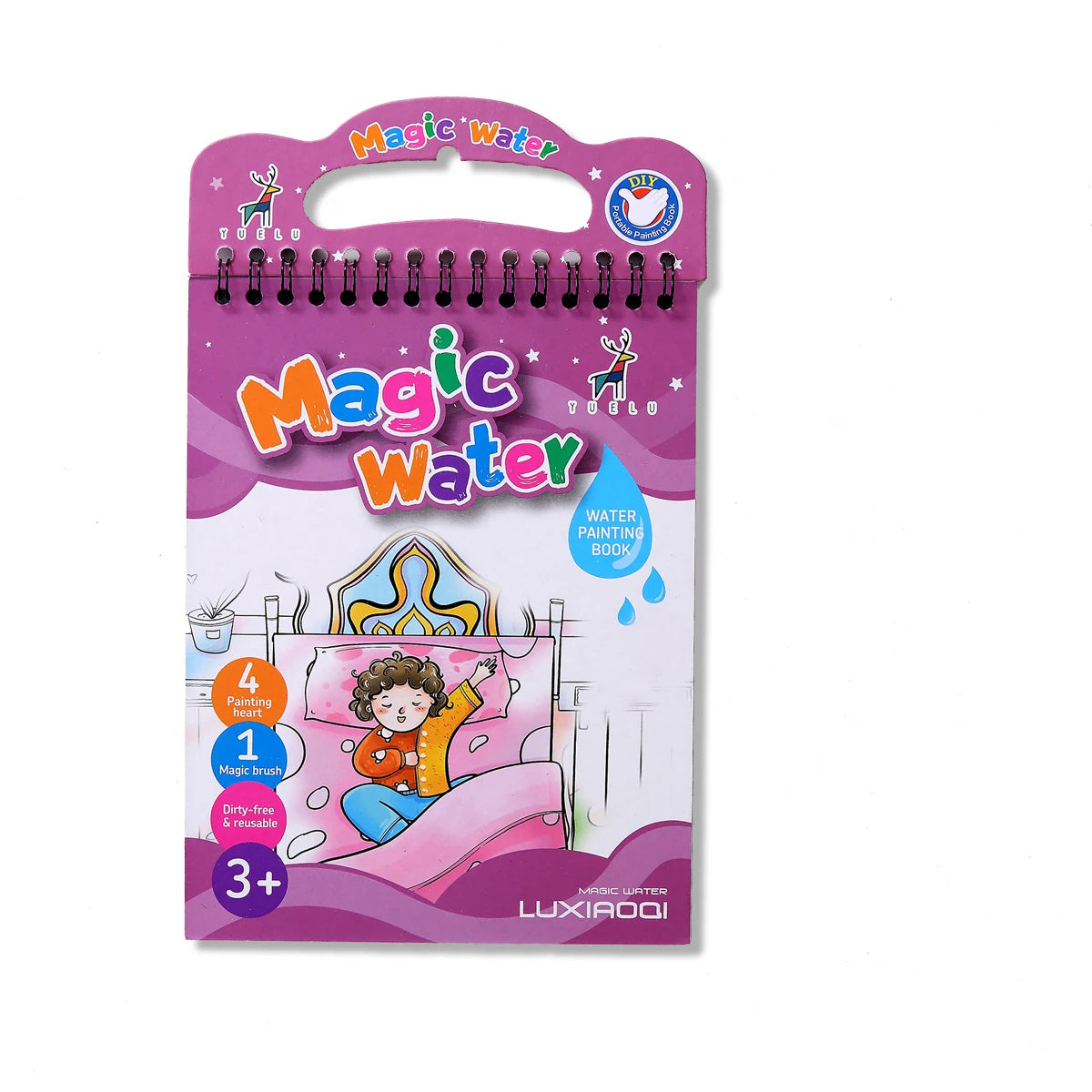 Reusable Water Reveal Coloring Book for Kids – Mess-Free Magic Water Painting Book