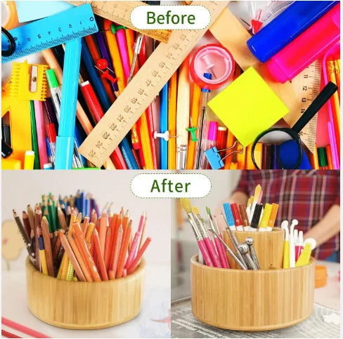 Bamboo 360 Rotating Makeup Organizer