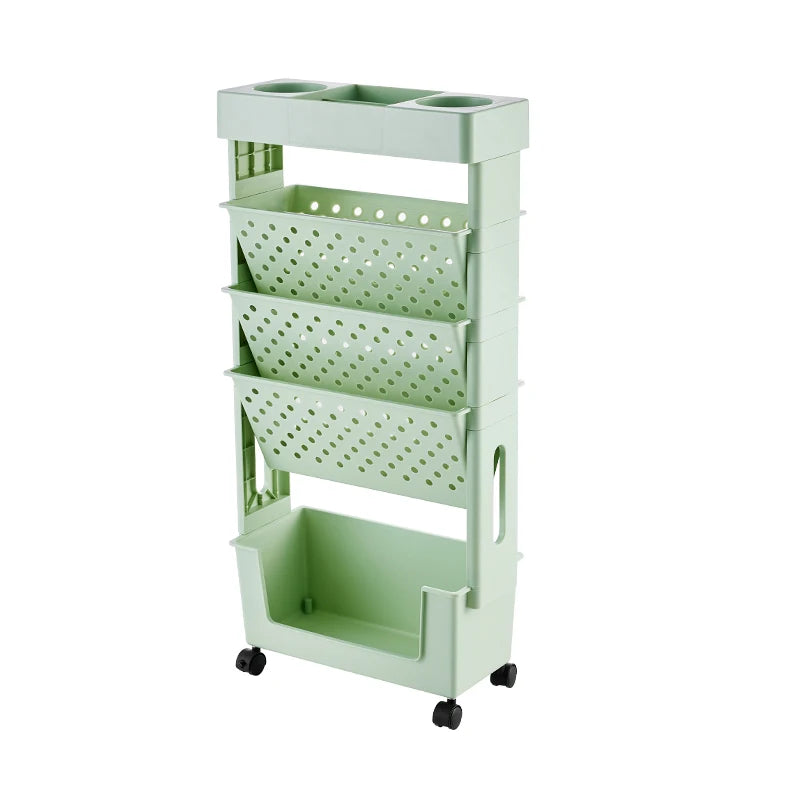 Slim Rolling Bookshelf Cart