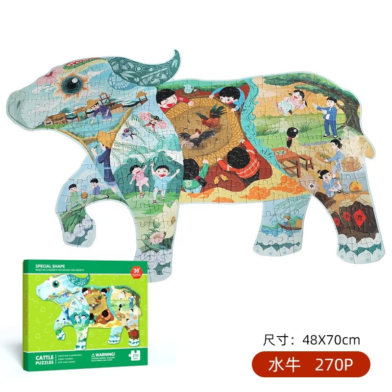 Chinesisches Tier-Puzzle für Kinder – Pädagogisches Denkspiel